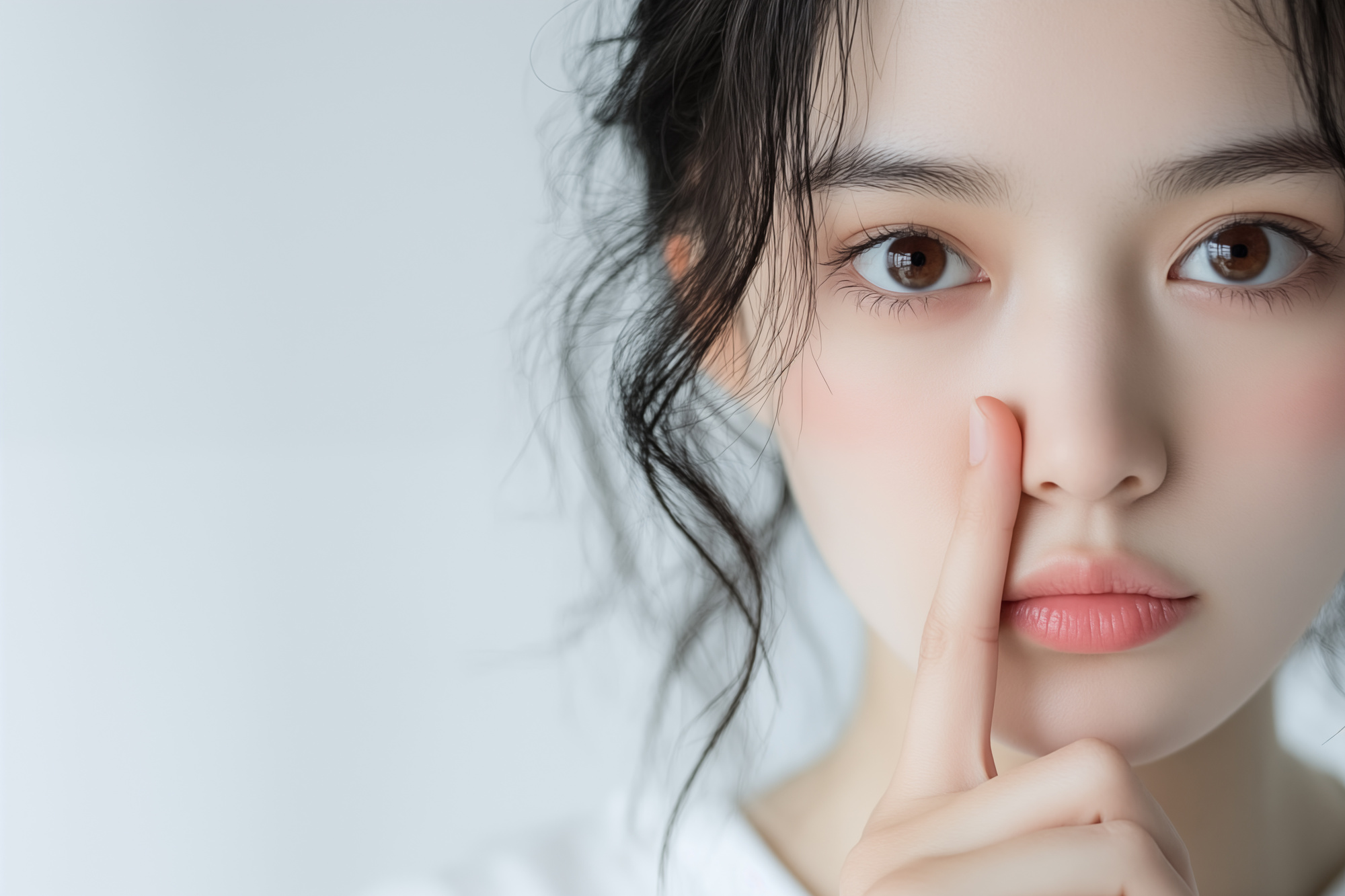 肌の悩みを抱える女性