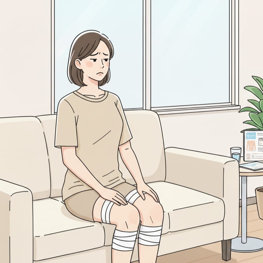 痛み：施術直後から1週間がピークのイメージ図