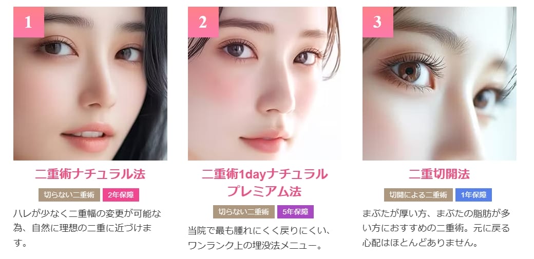 品川美容外科の二重整形FV