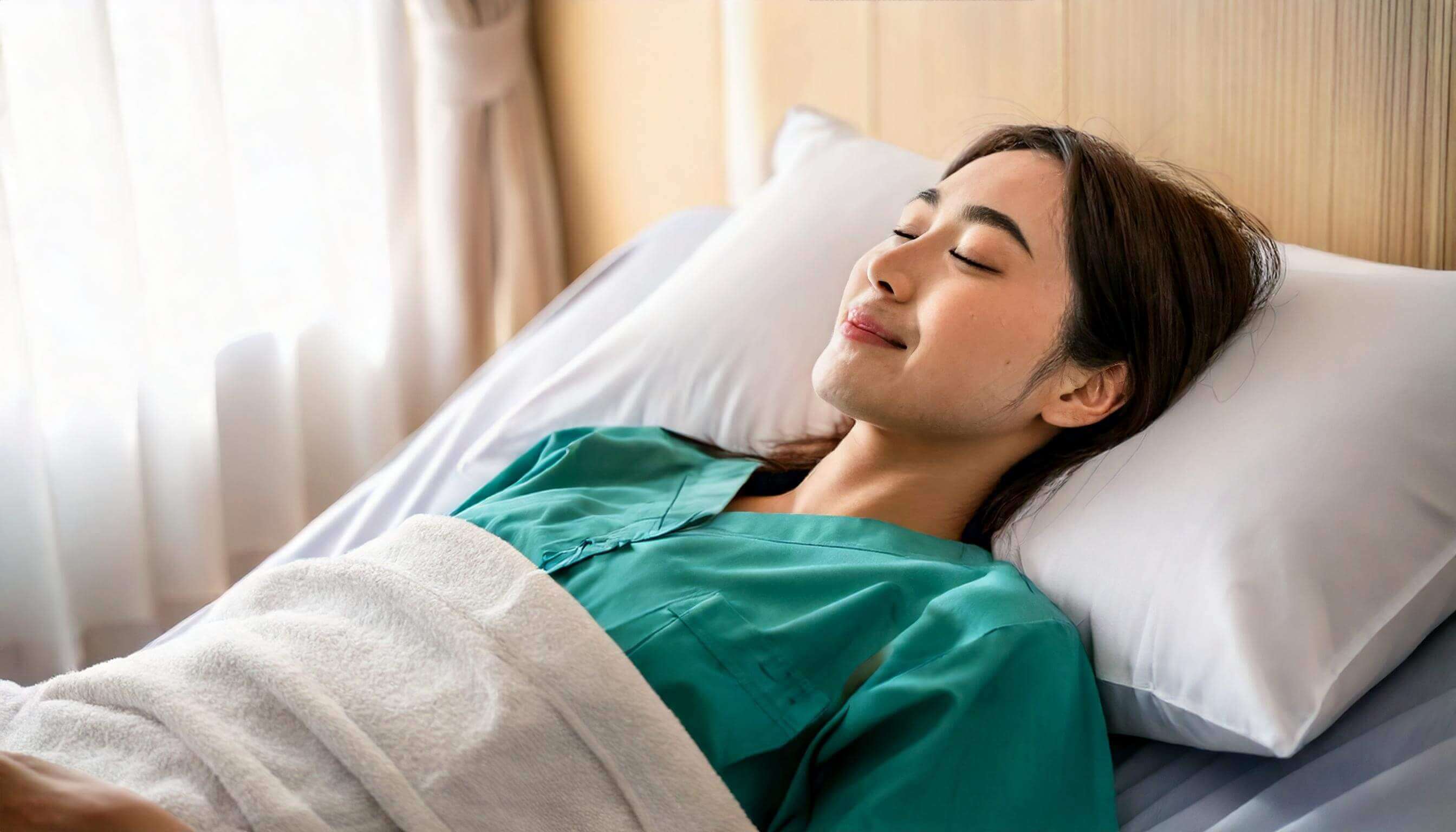 麻酔されている女性